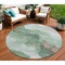 Homeroots 8' Green And Taupe Round Abstract Washable Indoor Outdoor Area Rug 611371 - alternate 1