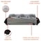Megachef Buffet Server Food Warmer With 3 Sectional Trays , Heated Warming Tray and Removable Frame MC-9003B - alternate 3