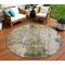 Homeroots 8' Olive Green And Ivory Round Abstract Washable Indoor Outdoor Area Rug 616180 - alternate 1