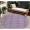 Homeroots 8' Purple Gray And Ivory Round Geometric Washable Indoor Outdoor Area Rug 599660 - alternate 1