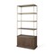 Homeroots 42" Antiqued Brass And Brown Distressed Metal and Solid Wood Four Tier Bookcase with Two Doors 611043 - alternate 1
