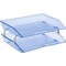 Acrimet Facility 2 Tier Letter Tray Side Load Letter Size Desktop File Organizer Plastic Clear Blue 253.2 - alternate 1