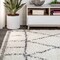 Jonathan Y Mercer Shag Plush Tassel Moroccan Geometric Trellis Ivory/Gray 3 ft. x 5 ft. Area Rug MCR101B-3 - alternate 5