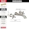 Delta Stryke Two Handle Wall Mount Bathroom Faucet Trim, 9.34 in, Lumicoat Stainless T35766LF-SS-PR-WL - alternate 3