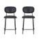 Homeroots Set of Two 26" Black Faux Leather and Metal Counter Height Bar Chairs, 2PK 716226 - alternate 4