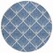 Homeroots 8' Navy Blue Gray And Ivory Round Geometric Washable Indoor Outdoor Area Rug 594727 - alternate 5