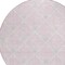 Homeroots 8' Pink Gray And Ivory Round Geometric Washable Indoor Outdoor Area Rug 594733 - alternate 2