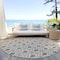Homeroots 8' Brown And Beige Round Geometric Washable Indoor Outdoor Area Rug 595711 - alternate 5