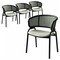 Leisuremod Ervilla Dining Chair in Black Steel Frame with Black Wicker Back and Grey Seat, 4PK ECBL-20BL-GR4 - alternate 1