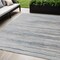Homeroots 5' X 8' Gray Silver And Blue Striped Washable Indoor Outdoor Area Rug 597248 - alternate 1