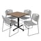 Regency Square Kobe Breakroom Table W/ 4 Zeng Stack Chairs, 30 in W, 30 in L, Noble Oak TKB3030NO44GY - alternate 1