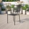 Flash Furniture Black Steel Patio Arm Chair with Square Back, PK5 5-CO-2-BK-GG - alternate 3