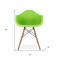 Homeroots Green And Natural Heavy Duty Plastic And Solid Wood Dining Arm Chair 520281 - alternate 5