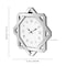Homeroots 26" Silver Mirrored Glass Silent Analog Geometric Wall Clock 635634 - alternate 6