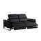 Homeroots 77in Black Italian Leather Power Reclining Loveseat 720497 - alternate 5
