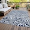 Homeroots 9' X 12' Navy Blue And Ivory Abstract Washable Indoor Outdoor Area Rug 598984 - alternate 2