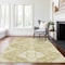 Homeroots 3' X 5' Wheat Gold And Ivory Medallion Washable Indoor Outdoor Area Rug 589056 - alternate 4
