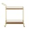 Homeroots 33" Gold And Brown Iron and Wood Rolling Bar Cart 551673 - alternate 5