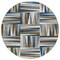 Homeroots 8' Navy Blue Brown And Beige Round Geometric Washable Indoor Outdoor Area Rug 598282 - alternate 5