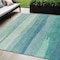 Homeroots 5' X 8' Turquoise Striped Washable Indoor Outdoor Area Rug 608152 - alternate 1