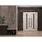 Vdomdoors Front Exterior Prehung Aluminum Double Doors Ronex1055 Teak 1 Sidelight and Top Transom Mirrored RONEX1055DEXD-OAK-W72+14xH96+16-RH-I - alternate 2