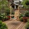 Homeroots 31" Natural Unfinished Solid Wood Outdoor Swing Chair 370294 - alternate 3