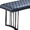 Homeroots 47in Dark Gray and Black Faux Leather Upholstered Dining Bench 553872 - alternate 2