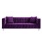 Homeroots 88" Purple Velvet Wood Sofa With Toss Pillows 543980 - alternate 1