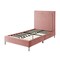 Homeroots Blush Solid Wood Twin Upholstered Velvet Bed with Nailhead Trim 544787 - alternate 4