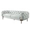 Homeroots 96" Light Slate Gray Top Grain Leather Sofa With Gold Legs 491346 - alternate 3