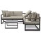 Leisuremod Chelsea Black Sectional With Adjustable Headrest & Coffee Table With Beige Cushions CSLBL-80BG - alternate 6