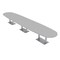 Skutchi Designs Boval Conference Table With Power Unit, 48 in W, 216 in L, Grey HAR-BOVL-48X216-DOU-U779-NA - alternate 1