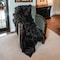 Homeroots Black Knitted Rabbit Solid Color Plush Reversable Throw 358166 - alternate 3
