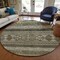Homeroots 8' Taupe Beige And Ivory Round Southwestern Washable Indoor Outdoor Area Rug 582868 - alternate 3