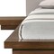Homeroots Gray and Walnut Wood And Faux Leather King Bed Frame With Attached Nightstands 486266 - alternate 2