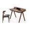 Homeroots 48" Walnut Manufactured Wood Rectangular Writing Desk With Two Drawers 482427 - alternate 6