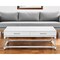 Homeroots 47" White Silver And Clear Wood Acrylic And Steel Coffee Table 543856 - alternate 1