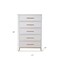 Homeroots 30" White Solid Wood Five Drawer Chest 524127 - alternate 4