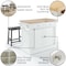 Crosley Oxford Kitchen Island W/Upholstered Saddle Stools KF300064WH - alternate 5