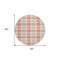 Homeroots 8' Coral And Beige Round Plaid Washable Indoor Outdoor Area Rug 601322 - alternate 5