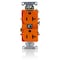 Leviton Duplex Receptacle Outlet, 20A, Orange, 125V 5362-SO - alternate 1