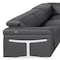 Homeroots Dark Gray Italian Leather Power Reclining U Shaped Ten Piece Corner Sectional With Console 634690 - alternate 4