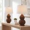 Jonathan Y Millie 23" Modern Coastal Woven Rattan Gourd LED Table Lamp, Dark Brown, 2PK JYL5704A-SET2 - alternate 6