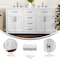 Flash Furniture Vega 60 Inch Double Vanity w/2 Sinks, 2 Storage Cabinets w/Soft Close Doors and 6 Drawers, White FS-BN-2-60-WH-GG - alternate 5