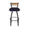 Holland Bar Stool Co Revelle 25in Swivel Counter Stool with Pewter Finish, Medium Back and Canter Twilight Seat 881 - alternate 5