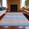 Homeroots 10' X 14' Lavender Sky Blue And Beige Striped Washable Indoor Outdoor Area Rug 631220 - alternate 6