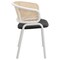 Leisuremod Ervilla Dining Chair with White Powder Coated Steel Legs and Wicker Back, Black ECW-20BL - alternate 5