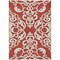 Homeroots 5' X 8' Red And Ivory Damask Washable Indoor Outdoor Area Rug 614456 - alternate 6