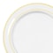 Smarty Had A Party 7.5" Clear with Gold Edge Rim Plastic Appetizer/Salad Plates, 120PK 117CLG-CASE - alternate 4