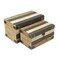 Homeroots Set of Two Brown And Black Solid Wood Box With Lid, 2PK 489348 - alternate 1